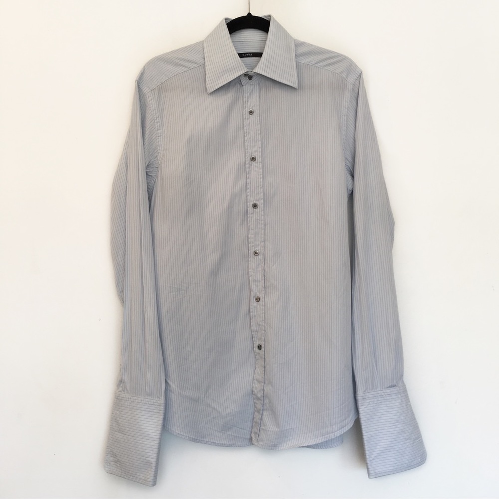 [GUCCI]100% Cotton Striped Dress Shirt Italy 41/16